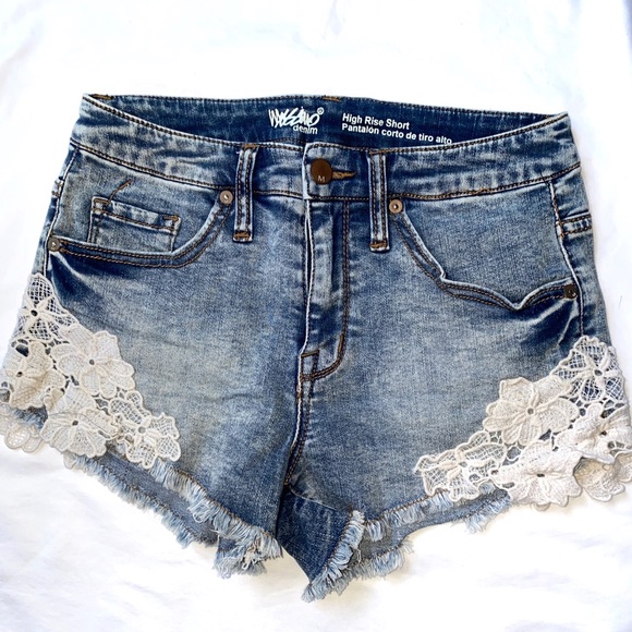 Mossimo Supply Co. Pants - High rise Short Shorts with lace appliqué